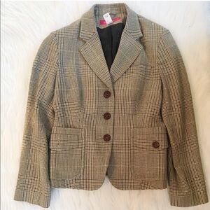 Anne Klein Plaid Print Suit Jacket